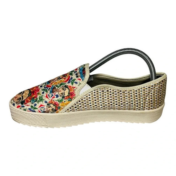 Frida‎ Kahlo Cartoon Flats Loafers Slip-On Sneakers Soft Women Size 7 - Picture 2 of 11